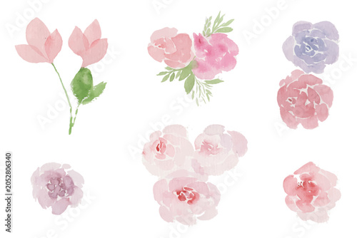 abstract watercolor flowers, leaves illustration set - green leaf branches collection for wedding, greetings, stationary, wallpapers, fashion, background. olive, green leaves, Eucalyptus etc.