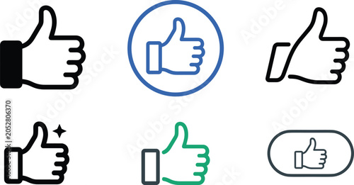 Obraz na plátne Thumbs up icon set for like approval agreement recommendation social media feedb