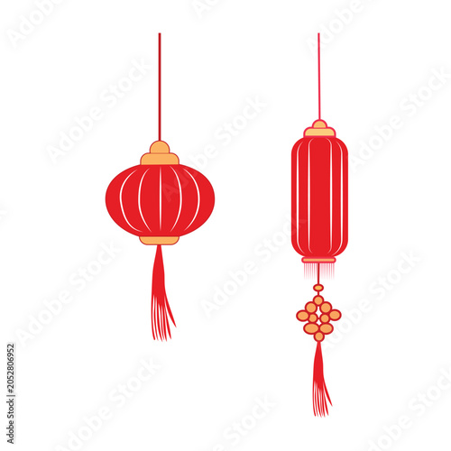 Chinese red lanterns for new year decorations