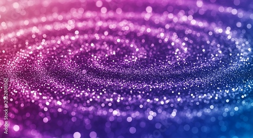Swirling glitter, gradient color palette, abstract and sparkly. Bokeh effect in pink, purple, blue hues