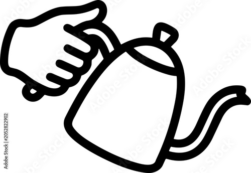 Schilderij op canvas Hand Pouring Coffee From Gooseneck Kettle