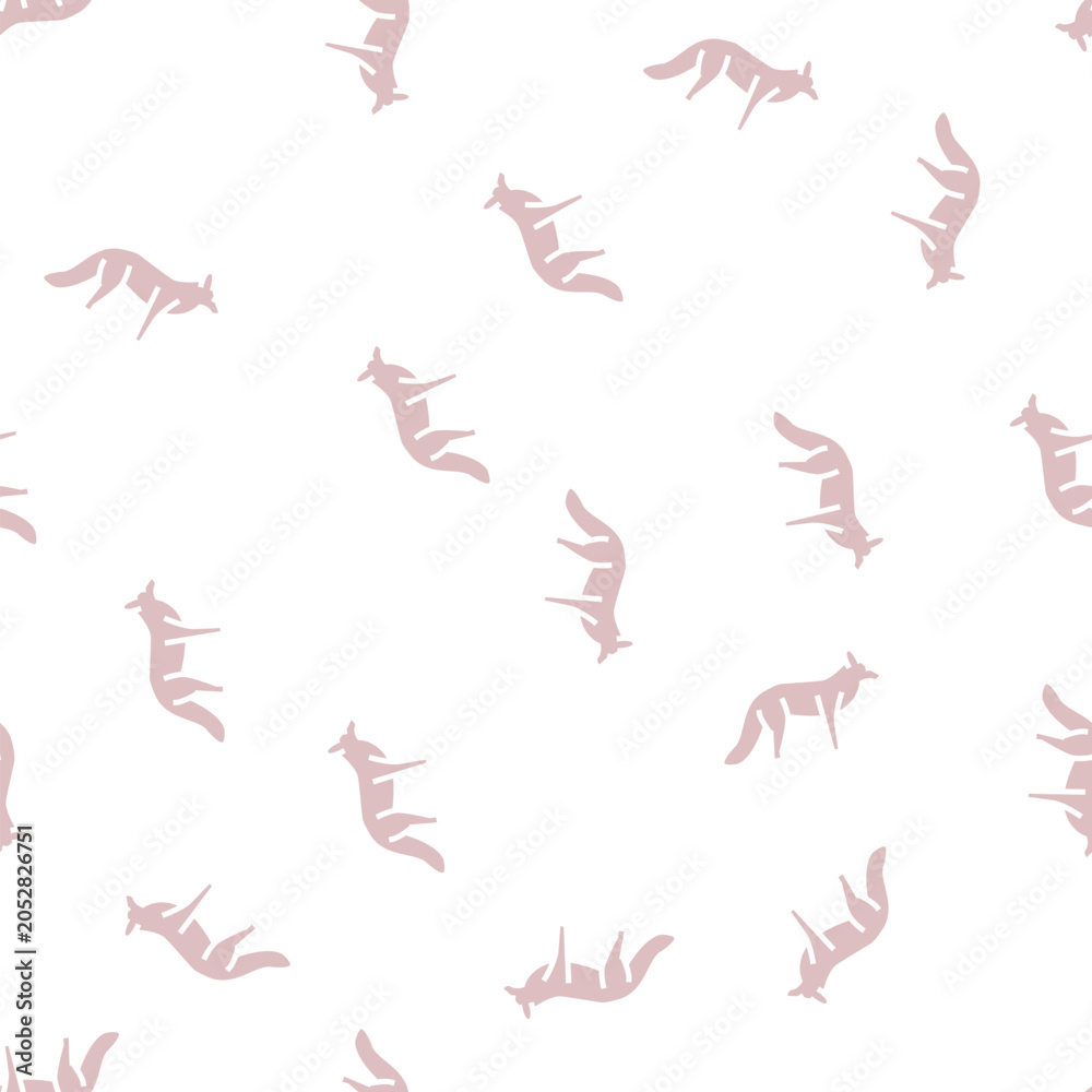 Fototapeta premium fox wild animal vector glyph seamless pattern fox wild animal sign illustration