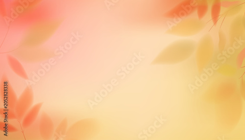 Obraz na płótnie Blurred autumn leaves on abstract orange yellow gradient background, soft pastel