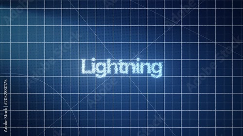 Modern blueprint-style cutting mat animation with detailed grid layout and smooth motion, perfect for designers, tutorials, and creative presentations with lightning title.