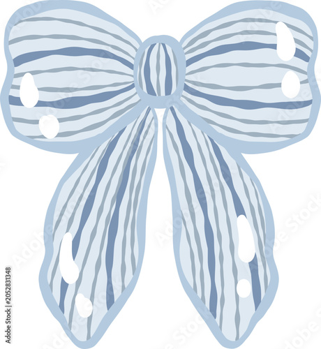 cute striped bow tie ribbon accessories vector cartoon illustration