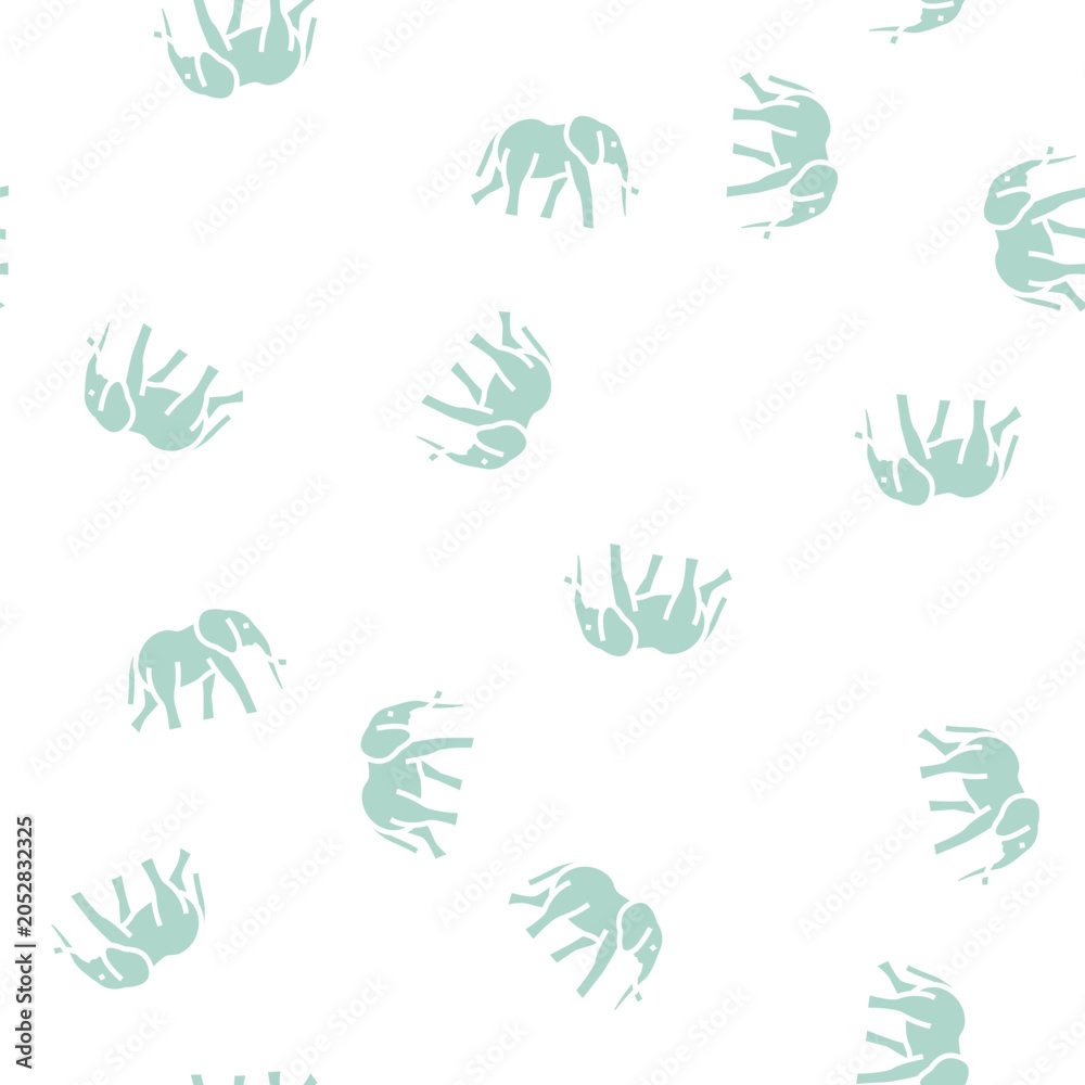 Fototapeta premium elephant animal in zoo vector glyph seamless pattern elephant animal in zoo sign illustration