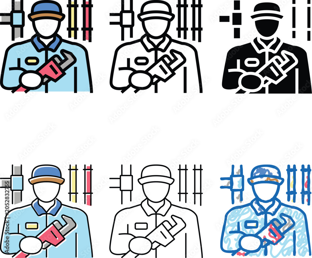 Obraz premium plumber maintenance color icon vector. plumber series maintenance sign. isolated symbol