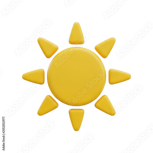 A radiant yellow sun with bold pointed rays
