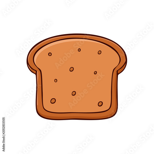 Simple Toasted Bread Slice Graphic Illustration for Food Concepts