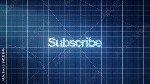 Modern blueprint-style cutting mat animation with detailed grid layout and smooth motion, perfect for designers, tutorials, and creative presentations with subscribe title.