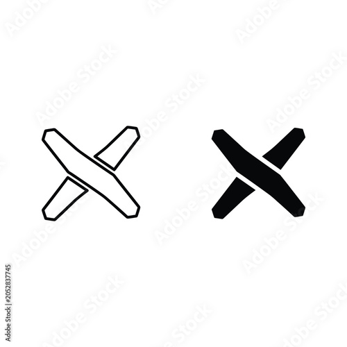 Cross Symbol Icons, Vector Illustration