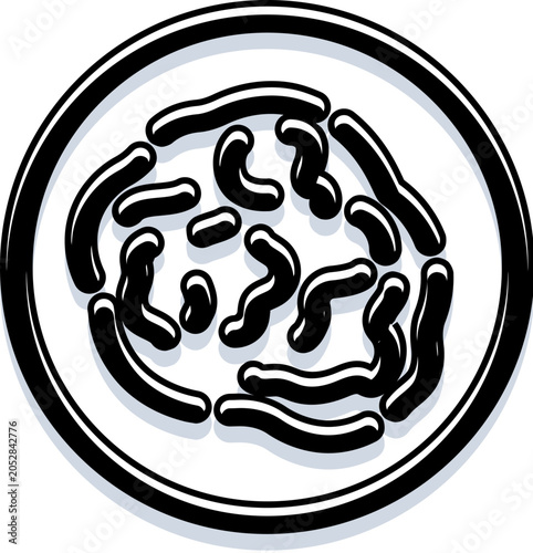Foto Microscopic bacteria or other microorganisms are colonizing a culture dish, repr