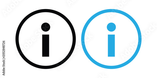 Fotografie Information Icon Set – Info Button, Help Support & User Interface Vector Collect