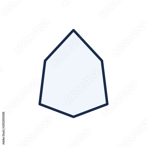 Принти на полотні A simple illustration of a pentagonal shape with a dark blue outline on a white background