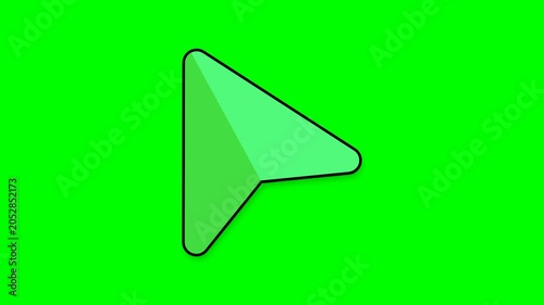 Animated Green Mouse Cursor Clicking on Green Screen Chroma Key, Professional Digital Navigation Icon for Website Background and Video Template Use Cases