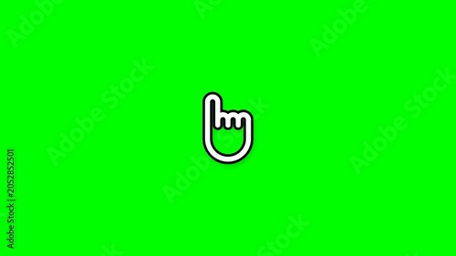 Interactive Hand Cursor Pointer with Click Ripple Effect on Green Screen for UI UX Presentation Background and Mobile App Motion Design Video
