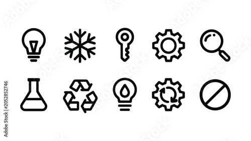 Bild auf Leinwand Black line of musical instruments and sound symbols isolated on white background