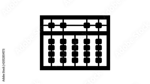 Traditional abacus calculation tool icon black and white vector illustration