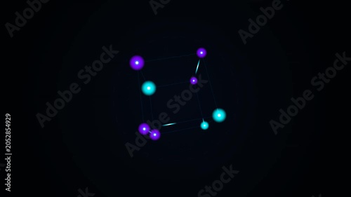 Abstract Glowing Plexus Cube Animation for Technology Website Background, Corporate Template, Motion Design Video, and Science Presentation Background