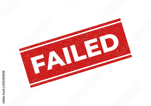 Red failed stamp with bold white text