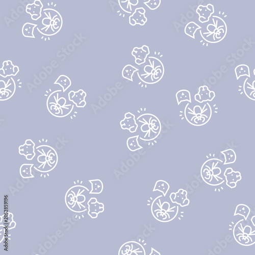 Foto mite on animal body vector line seamless pattern mite on animal body sign illust
