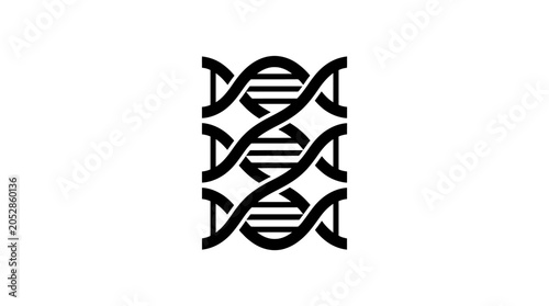 Stylized double helix dna strand graphic illustration
