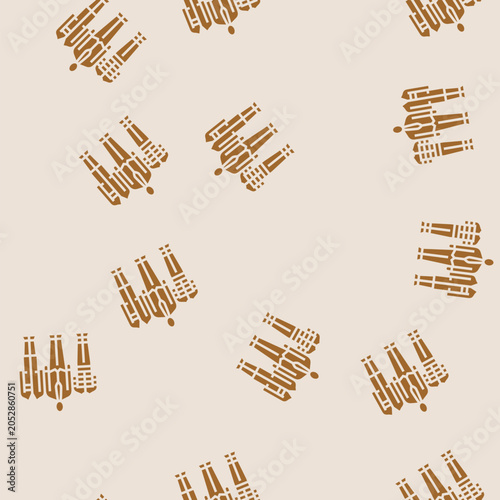 Fényképezés person switching uniforms of different professions vector glyph seamless pattern