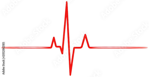 Dynamic glowing red electrocardiogram pulse line displaying vital signs, essential isolated transparent background image