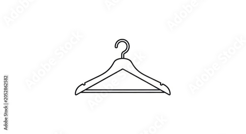Simple black and white clothing hanger.