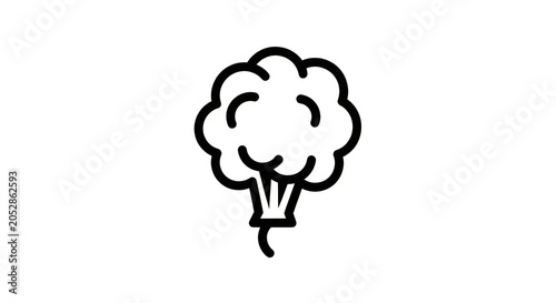 Simple black and white broccoli icon.