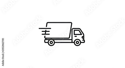 Simple line art delivery truck icon.