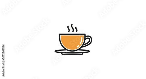 Steaming cup of hot coffee.