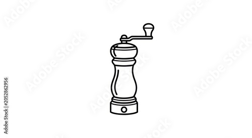 Vintage manual pepper mill kitchen tool.