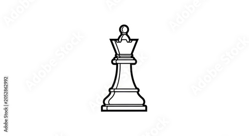 A single black chess queen piece.