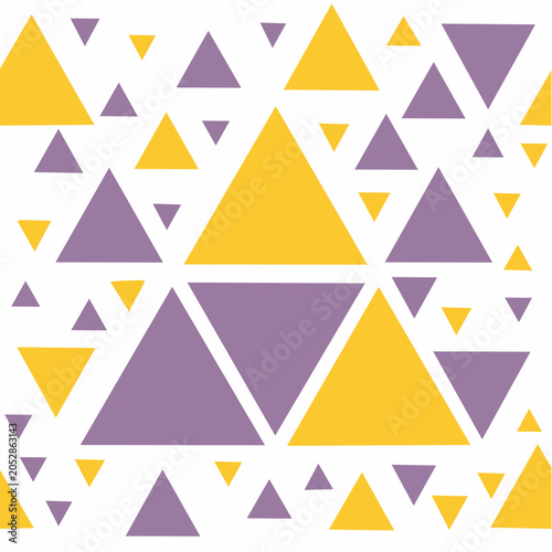 Abstract Geometric Pattern with Purple and Yellow Triangles
