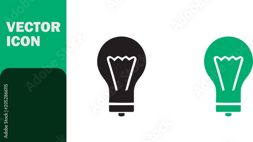 Vector icon of a lightbulb with a tooth in green and black