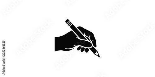 Hand Holding Pencil Writing Icon