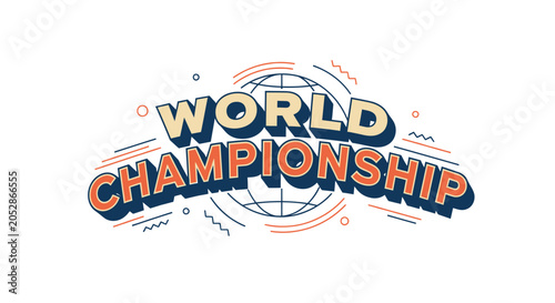 Photos World Championship logo with a stylized globe and bold typography, designed for international sports or competitions, isolated white background