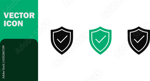 Shield icons with checkmarks for security and protection
