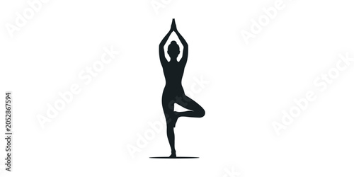 Yoga Tree Pose Silhouette for Balance and Meditation