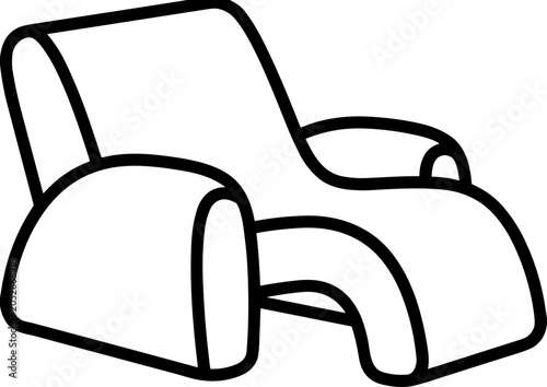 Cuadro en lienzo Modern recliner chair outline, simple furniture icon, comfort and relaxation sym