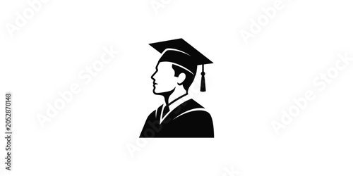 Academic Graduate Male Student Profile Silhouette Icon