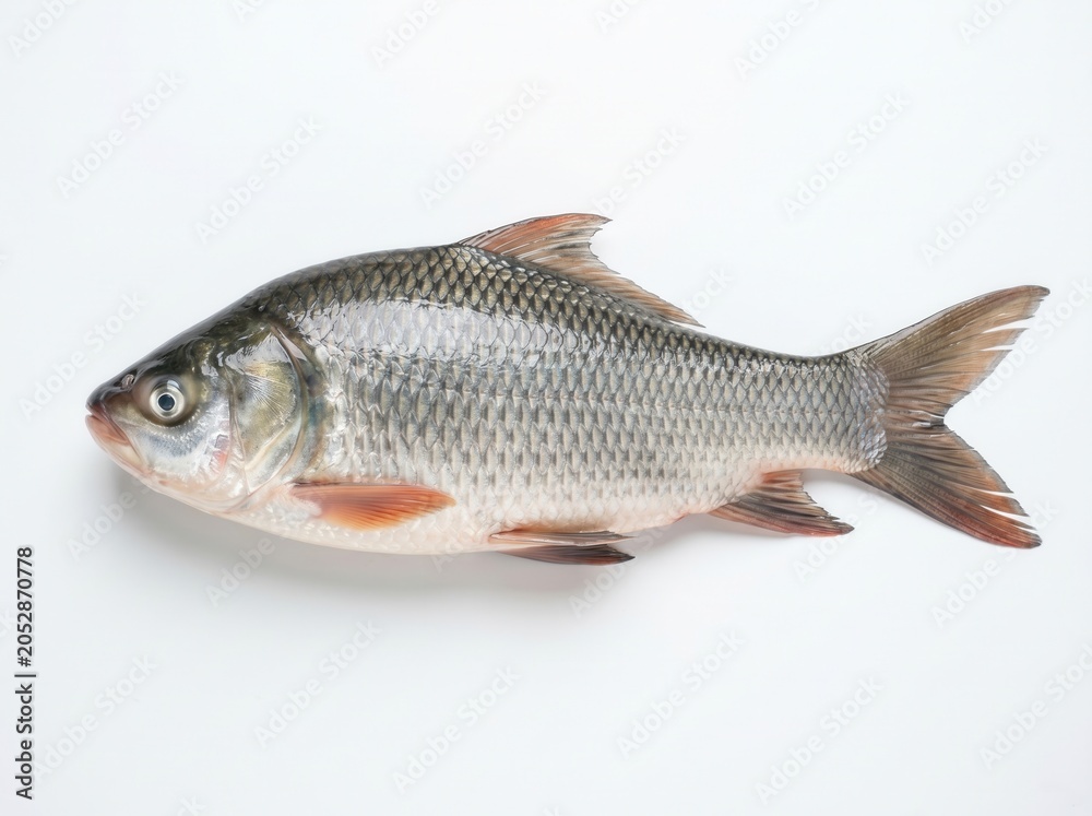 Obraz premium Fresh Catla Fish Isolated on White Background