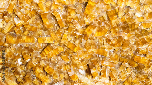 Canvas-taulu surface of crystalline yellow baryte rock