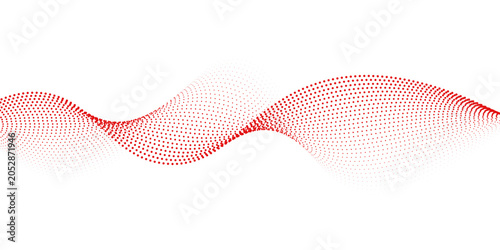 Quadro em tela Red dotted wave line pattern