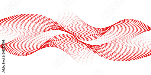 Fényképezés Red dotted wave line pattern