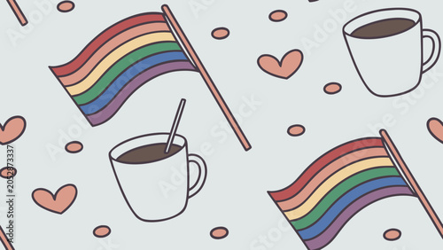 Pride Month Processing Screen with Rainbow Progress Bar and Blue UI Background