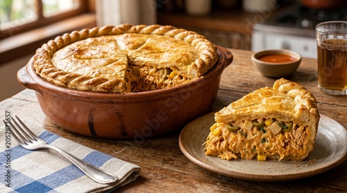 Homemade Chicken Pie with Creamy Filling and Golden Crust