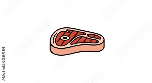 Fresh raw beef steak icon with bone