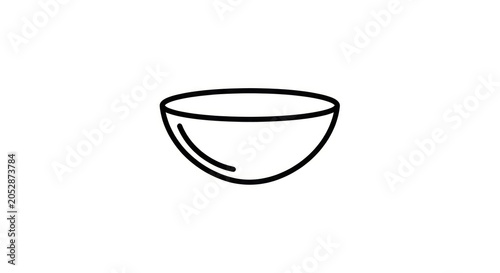 Minimalist line drawing of a simple empty bowl